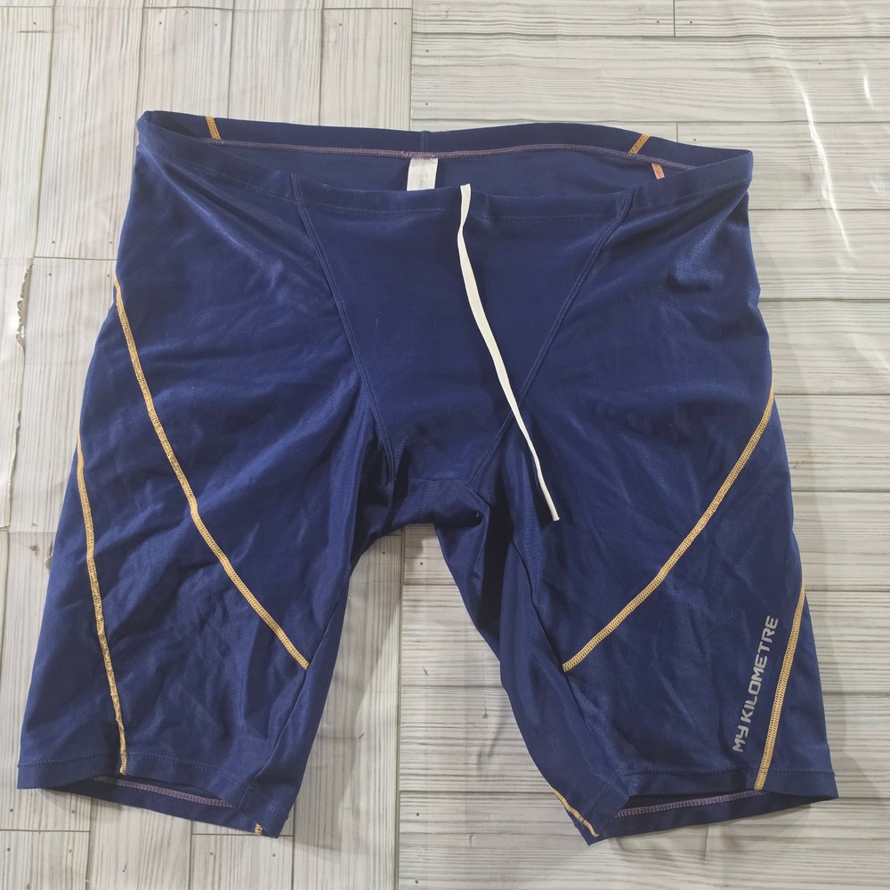 My Kilometre Mens Swim Jammers Navy Blue Orange Stitching Size 3XL 4XL MK001